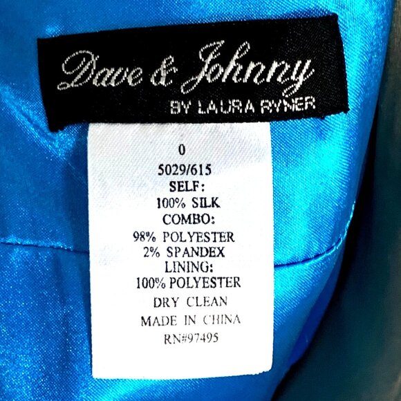 Dazzling Metallic Blue Silk Gown Flowy Prom 0 Hoco Glam Pageant Jeweled Hi-Low - Picture 9 of 11